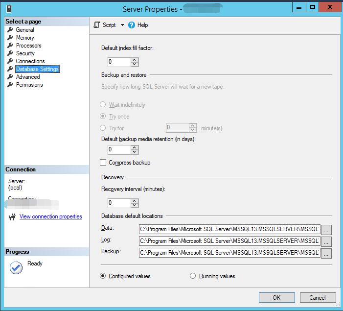 Database Settings